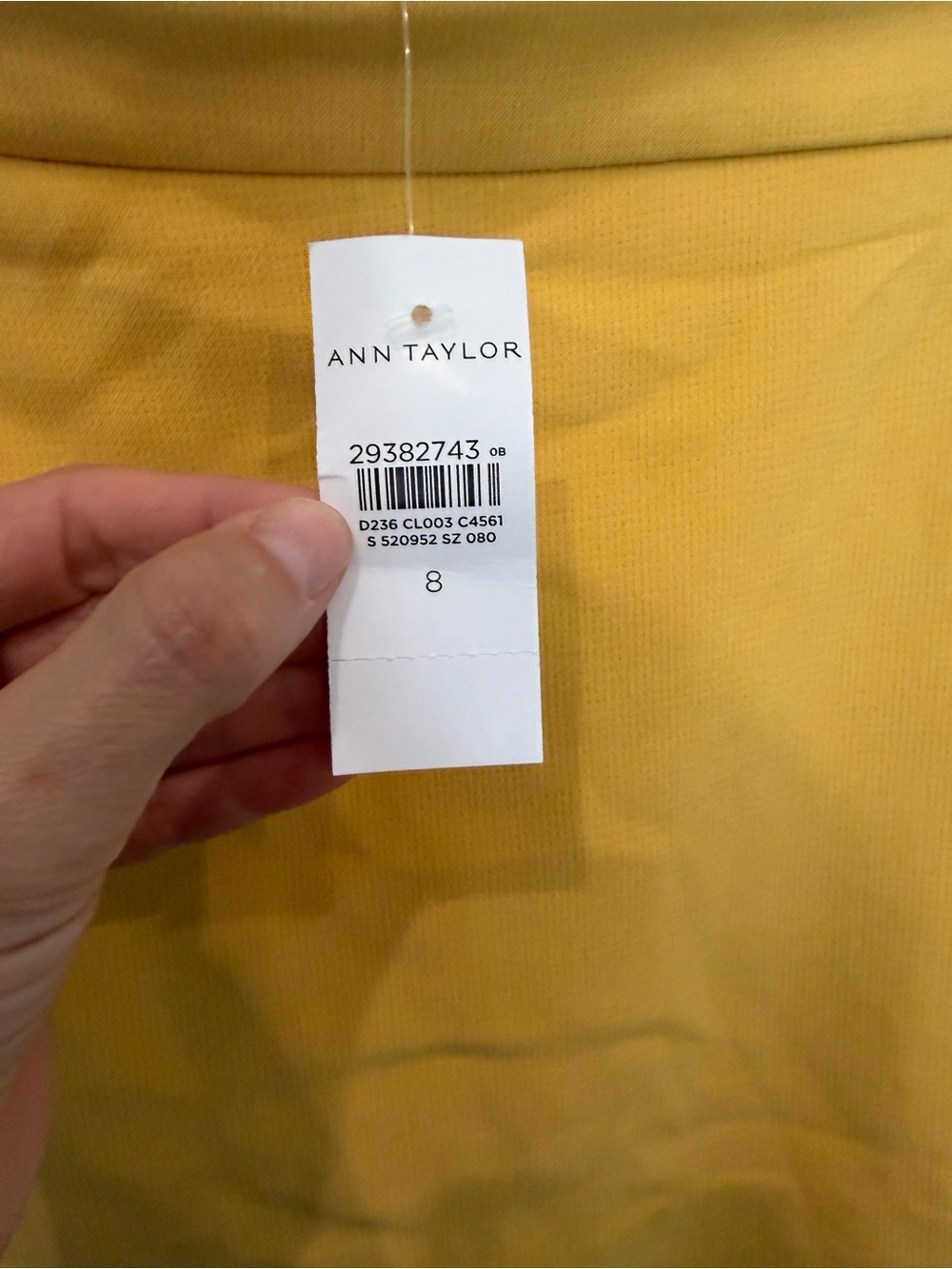 Ann Taylor Mustard Yellow Pencil Skirt with Ruffle Trim - Picture 3 of 6